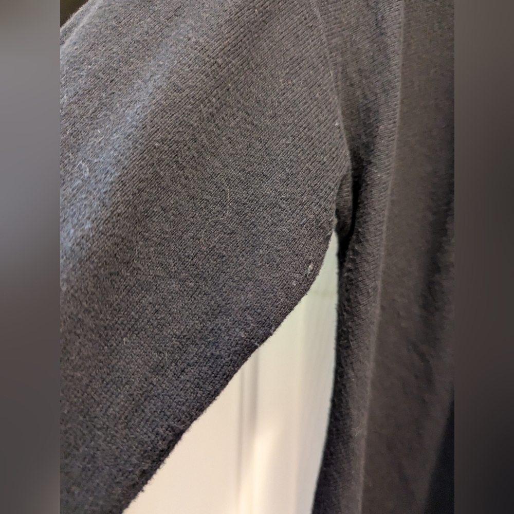 J. JILL Pure Jill Black Open Front Cotton Cashmere Blend Cardi Sweater M Petite - Picture 4 of 8
